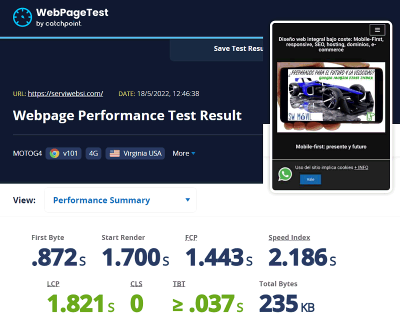 WEBPAGETESTORG PERFORMANCE MEJORADA - MAYO 2022 WEBPAGETESTORG PERFORMANCE MEJORADA - MAYO 2022