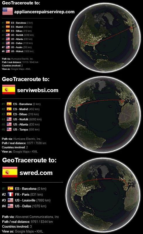 Servidores en Estados Unidos